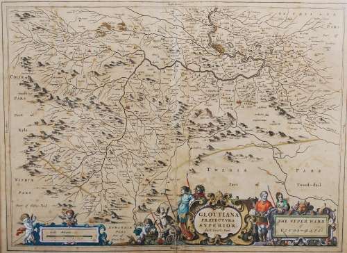 Timothy Pont, a 17th century map, Glottiana Praefectura Supe...