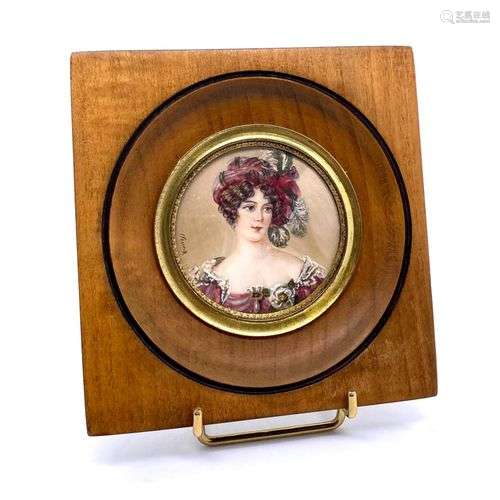 Portrait de la duchesse de Berry Miniature sur ivoire dans l...