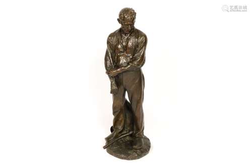 Jules DALOU (1838-1902) Paysan retroussant ses manches Bronz...