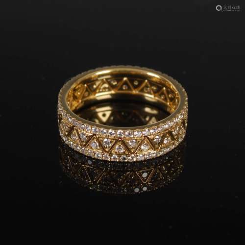 DOMINO JEWELLERY, An 18ct yellow gold and diamond ring forme...