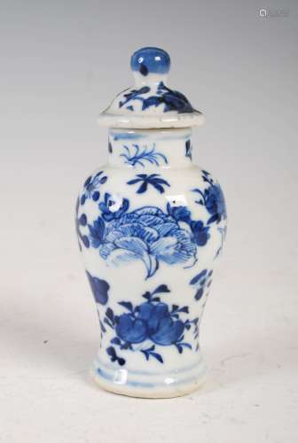 A miniature Chinese blue and white porcelain jar and cover, ...