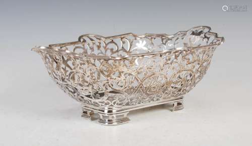 A George V silver basket, London, 1911, maker's mark of of M...