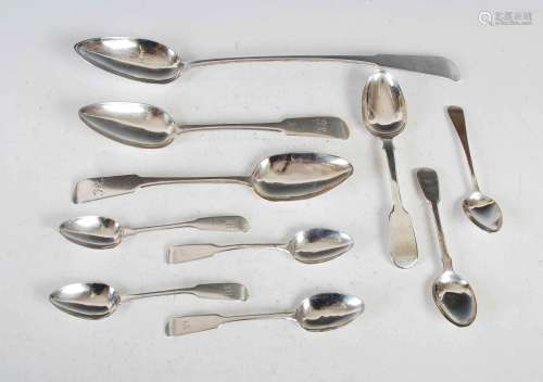 A William IV Scottish silver serving spoon and two table spo...