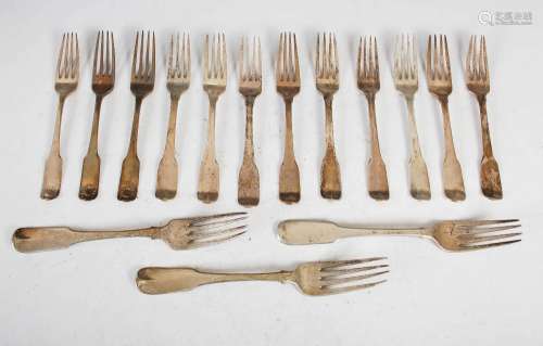 A collection of George III Scottish silver flatware, compris...