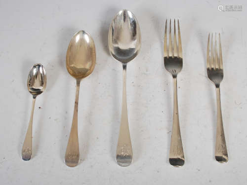 A suite of silver flatware, Sheffield, 1929, makers mark of ...