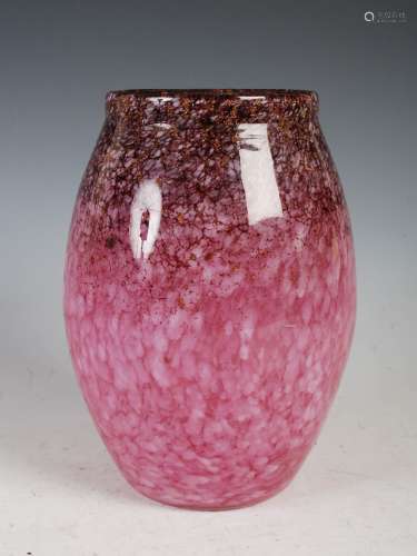 A Monart vase, shape MF, mottled purple, pink and opaque whi...