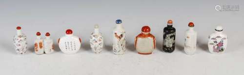 A collection of nine Chinese porcelain seal and character ma...