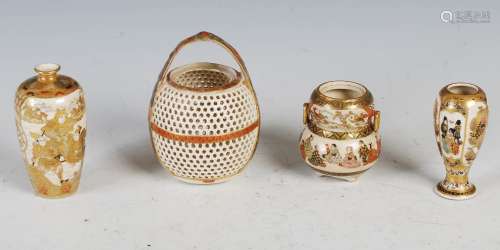 A collection of Japanese Satsuma pottery, Meiji Period, to i...