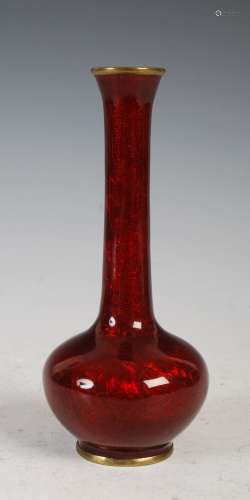 A Japanese Ginbari cloisonne enamel bottle vase, Hayashi Kod...