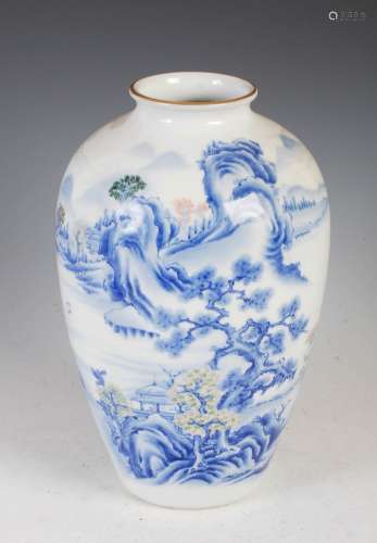 A Japanese Fukagawa porcelain vase, late Meiji/ Taisho Perio...