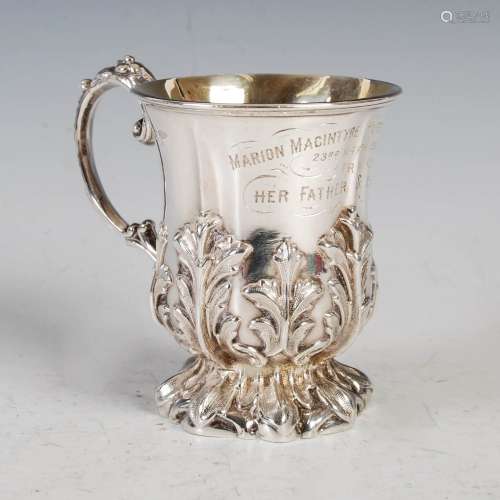 An Edwardian silver gilt Christening mug, Sheffield, 1902, m...