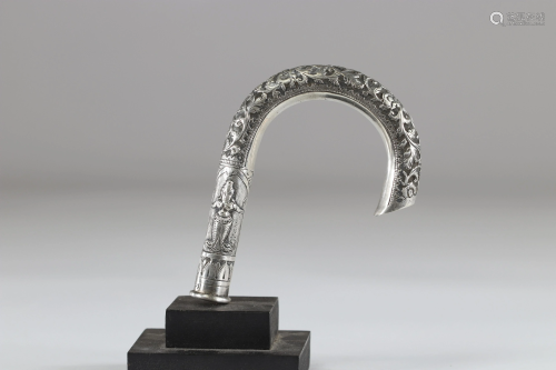 Indian silver cane knob early 20th century
