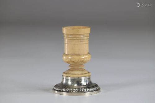 Ivory cup on silver base