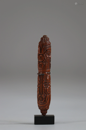 Finely carved needle case