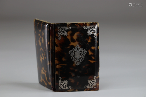 19th century tortoiseshell and silver ball notebook