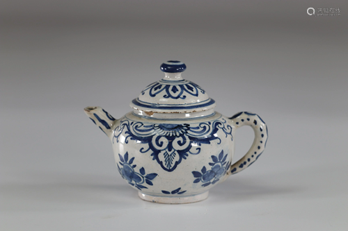 China blue white porcelain teapot