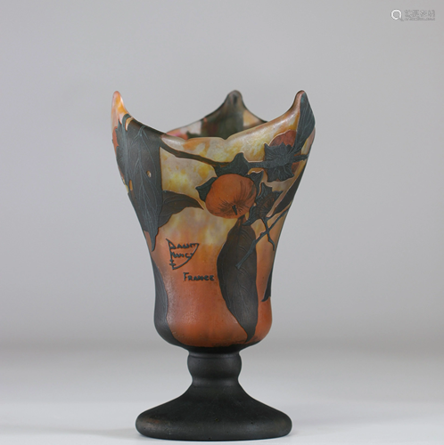 Daum Nancy Vase cleared with acid 'Plaqueminier du