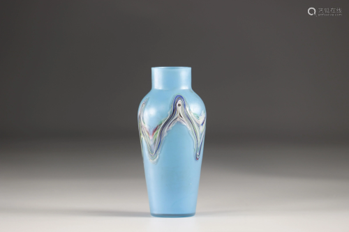 Opaline vase bursts of color 20th