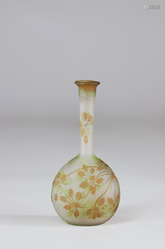 Emile Galle vase cleared with acid 