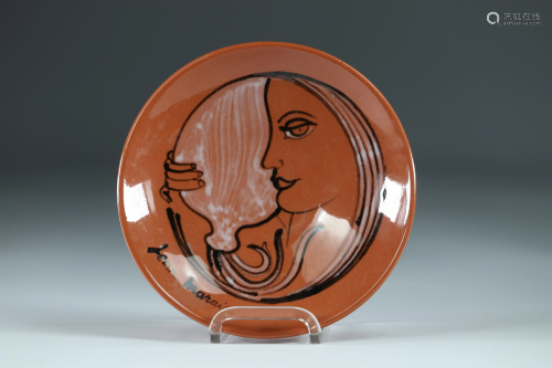 Jean Marais (1913-1998) Decorative terracotta plate