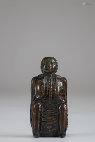 18th century anthropomorphic carved wooden snuffbox