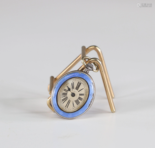 Enamel contour and back pocket watch