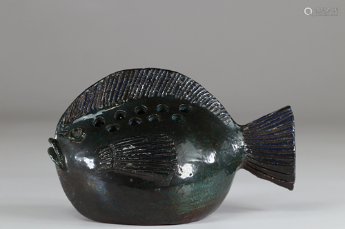 CHIAZZO (20th century), in Bormes fish vase