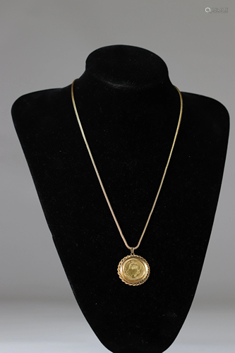 Napoleon III coins medallion gold necklace (26.8 grams)