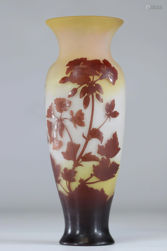 Emile Galle vase cleared with acid 