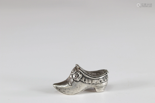 Louis XV silver shoe-shaped box