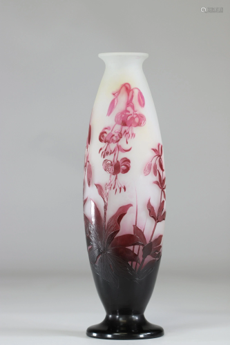 Emile Galle Vase cleared with acid 