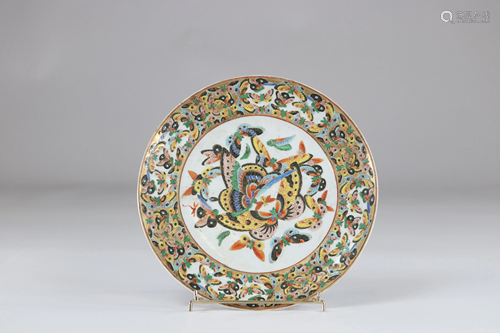 China porcelain plate decorated with butterflies