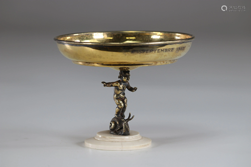 Philippe Wolfers silver cup decorated with a child on a