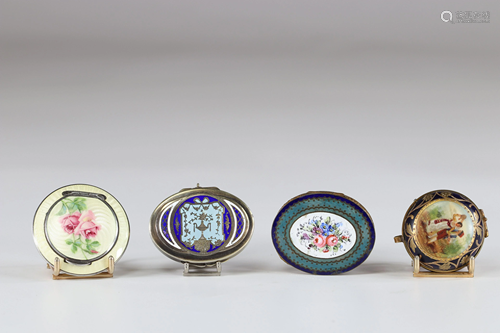 enamel boxes (4) circa 1900