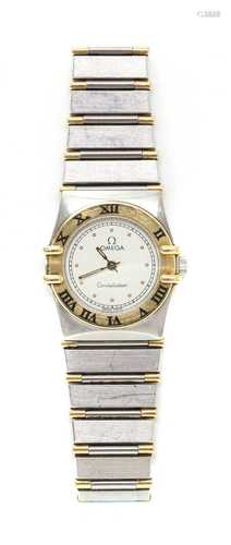 A ladies' bi-colour Omega 'Constellation' quartz bracelet wa...