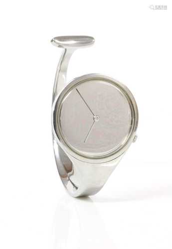 A ladies' stainless steel Georg Jensen 'Torun' bangle watch,