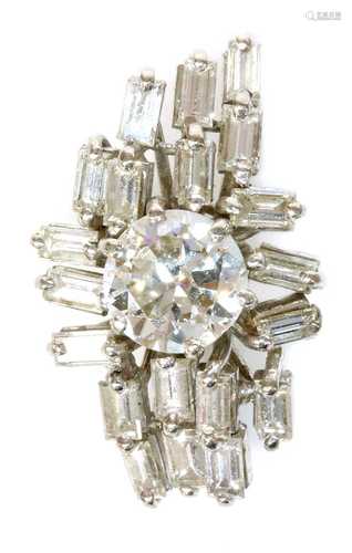 A white gold diamond set cocktail style cluster ring head, c...