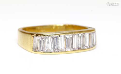 A Continental diamond set half eternity ring,