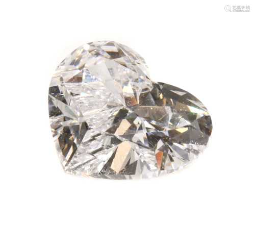 An unmounted heart shaped brilliant cut diamond,