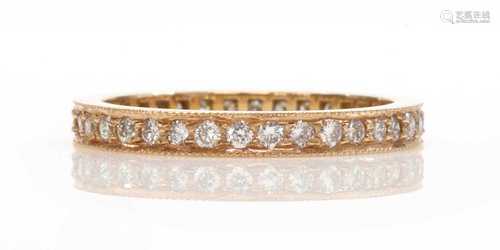 A rose gold diamond set full eternity ring,