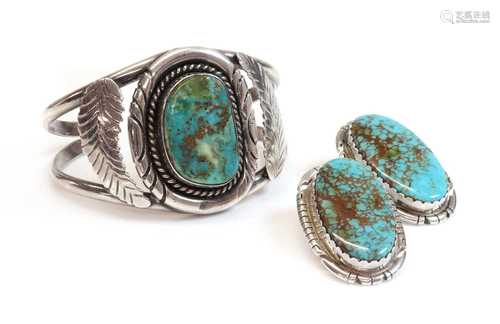 A silver Navajo torque style cuff bangle,