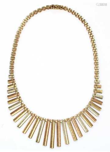 A 9ct three colour gold 'Cleopatra' style necklace, by Wrist...