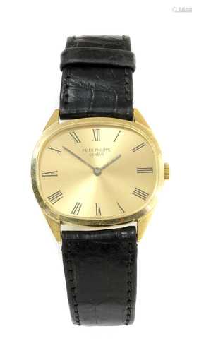 A gentlemen's 18ct gold Patek Philippe 'Ellipse' Genève mech...