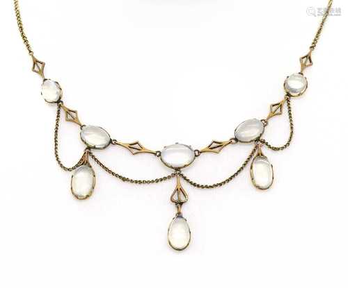 An Edwardian moonstone swag necklace,