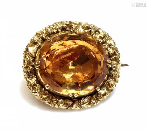 A William IV gold topaz brooch,