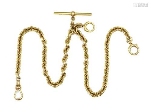 An 18ct gold trace link Albert chain,