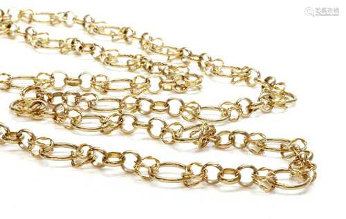 A continuous hoop and ring link chain,