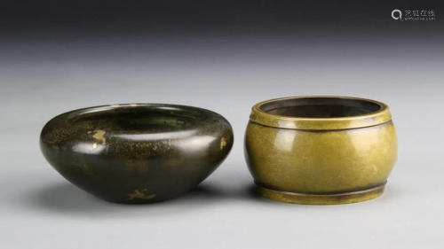 Two bronze censers