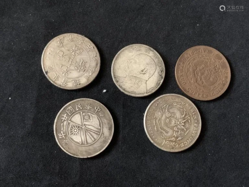 Group of Five Coins