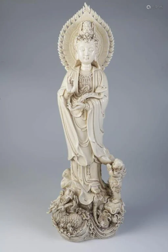 Republic Period Blanc De Chine Porcelain Guanyin